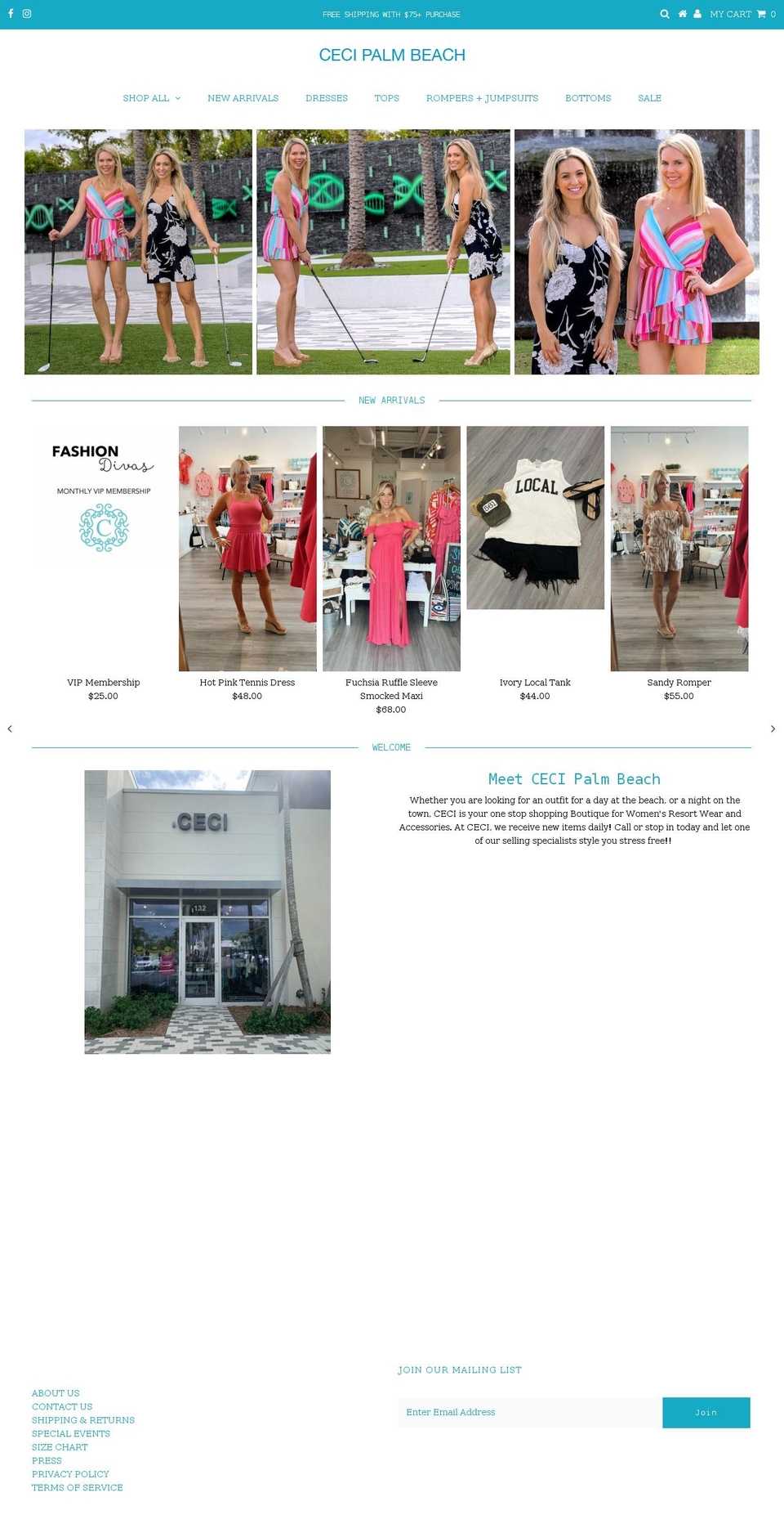 cecipalmbeach.net shopify website screenshot