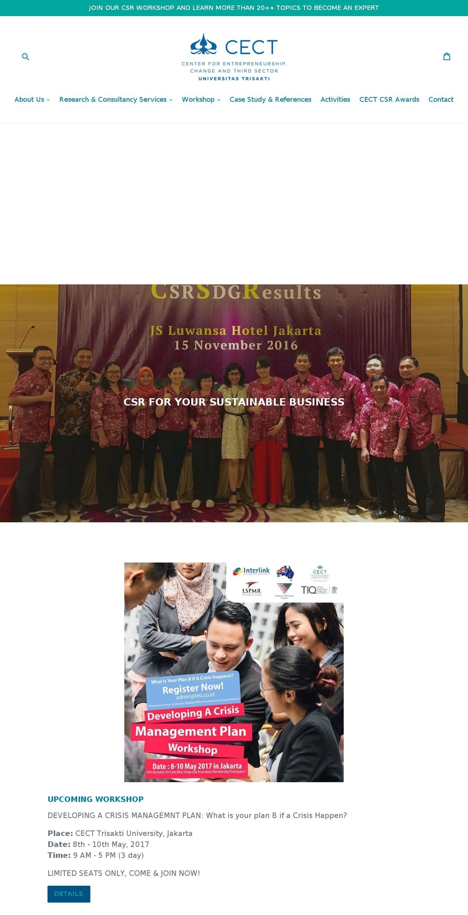 cectcsr.com shopify website screenshot