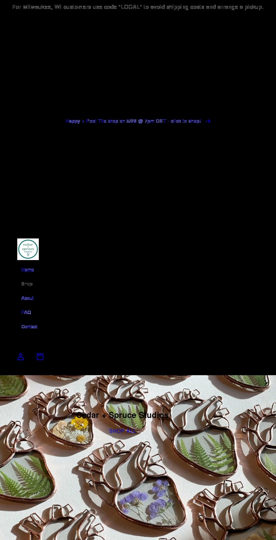 cedarandsprucestudios.com shopify website screenshot
