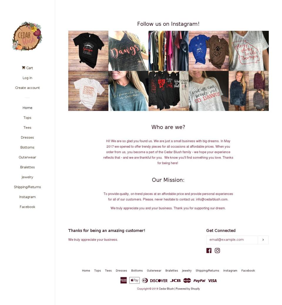 cedarblush.com — Shopify storefront screenshot
