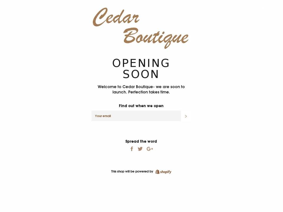 cedarboutique.com — Shopify storefront screenshot