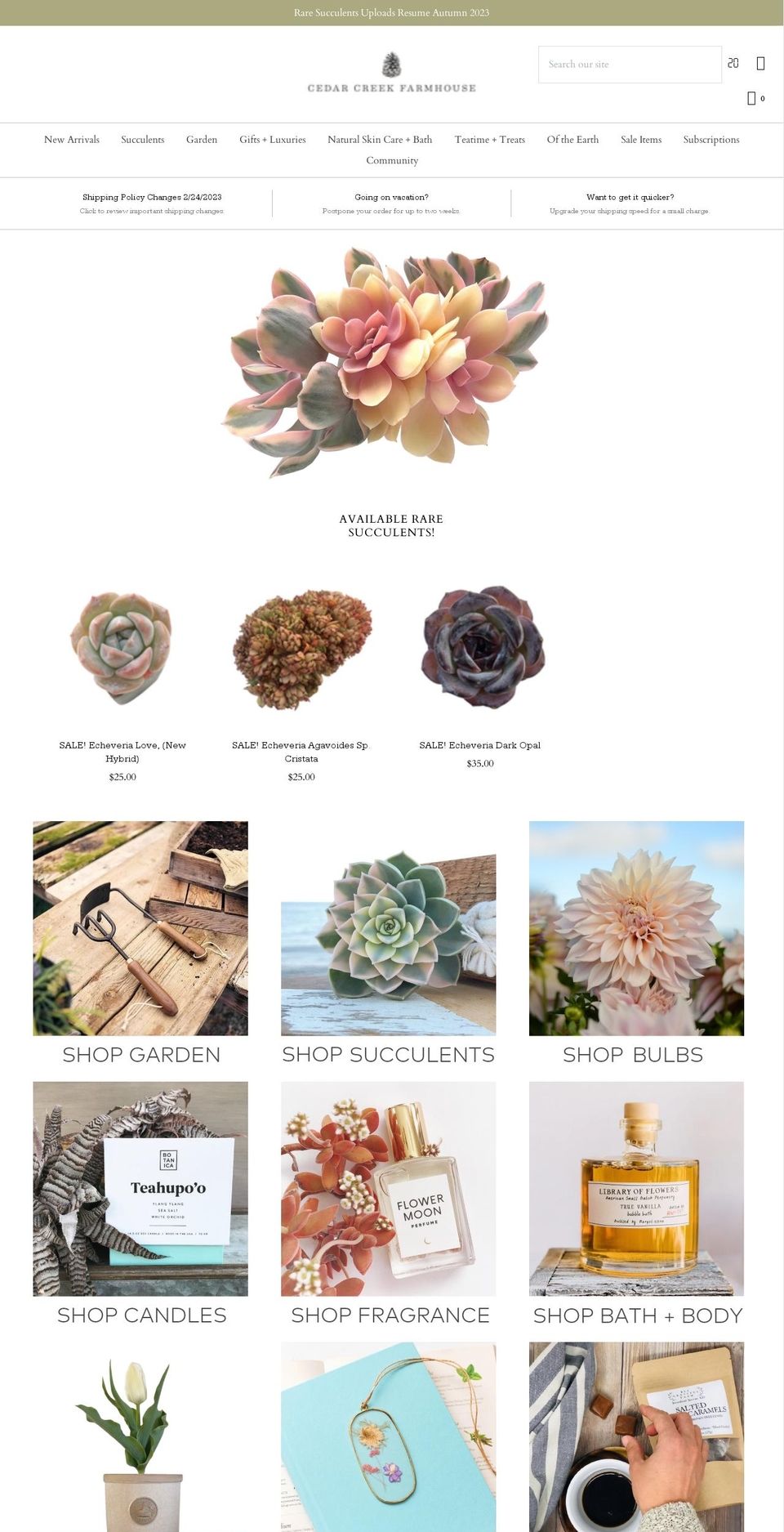 cedarcreekfarmhouse.com — Shopify storefront screenshot