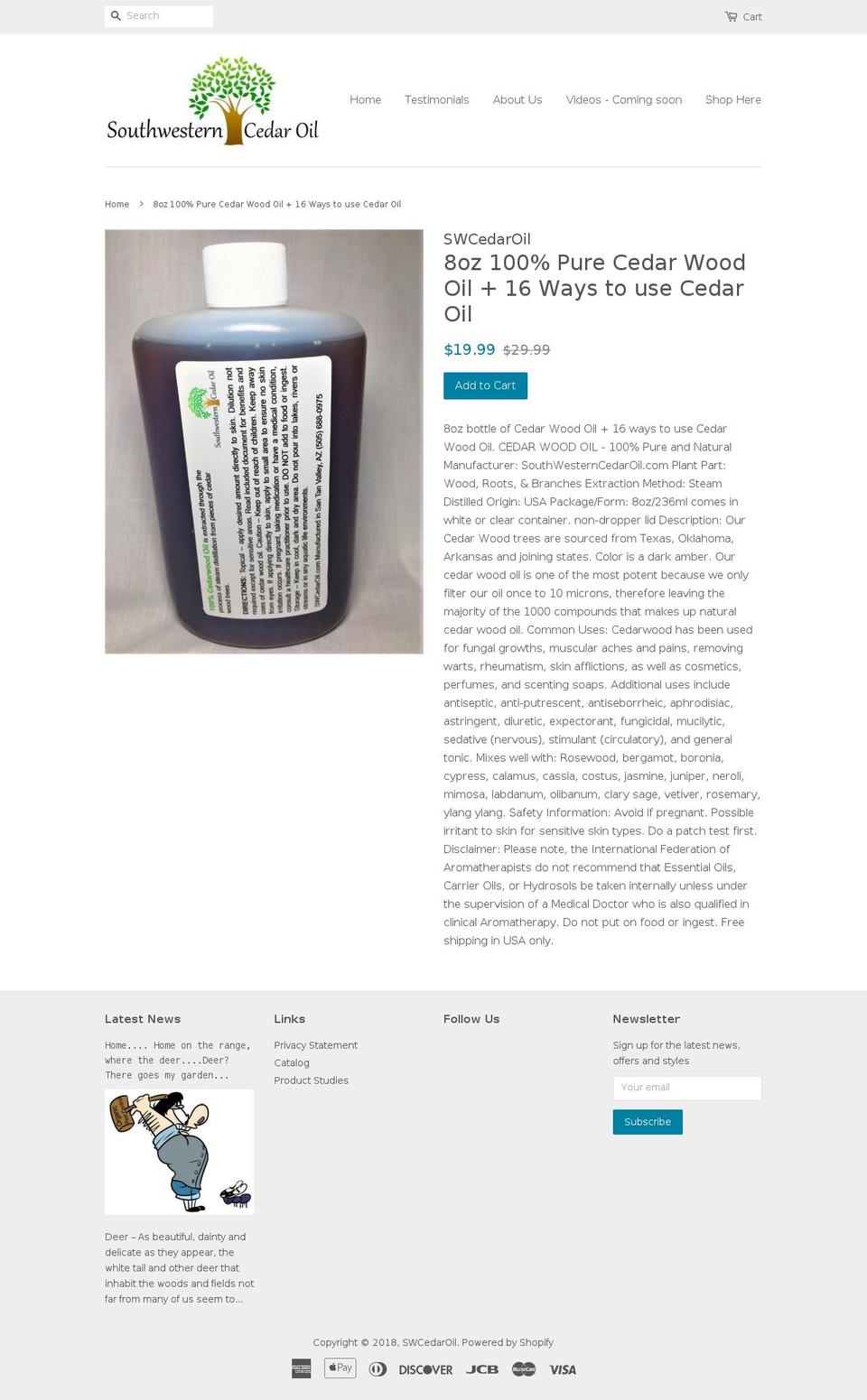 cedarcure.com shopify website screenshot