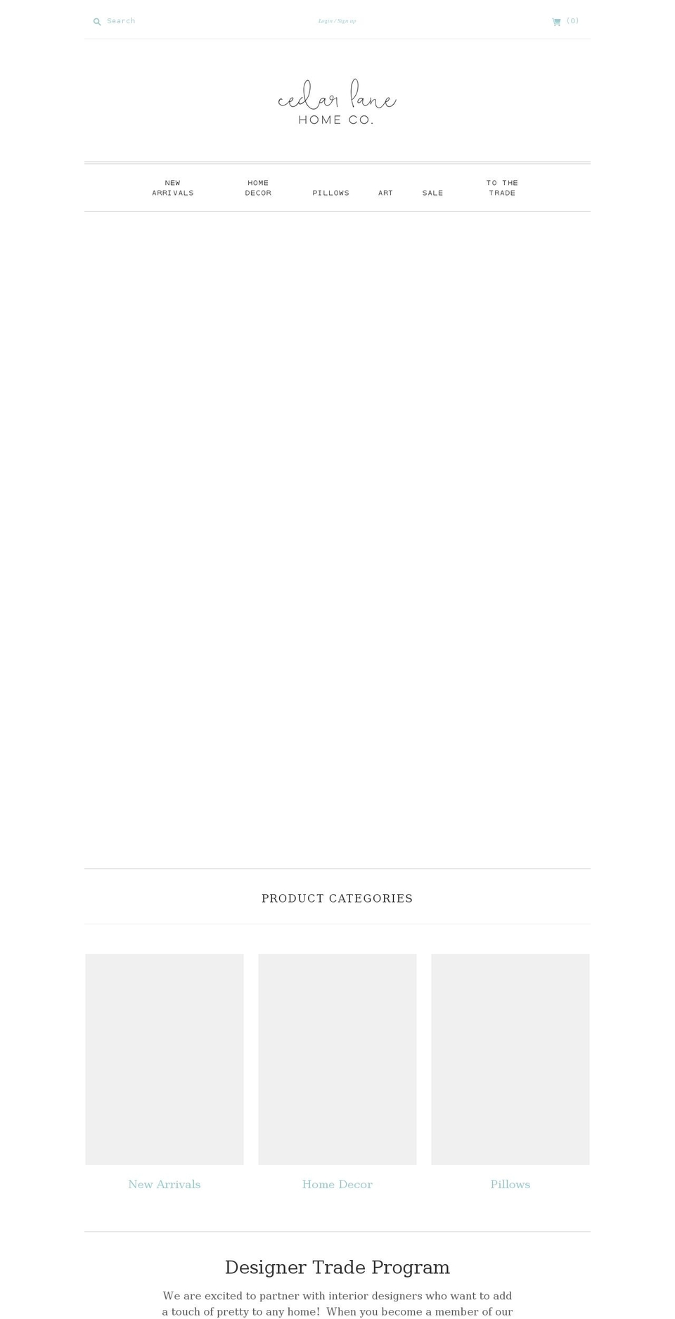 cedarlanehomeco.com shopify website screenshot