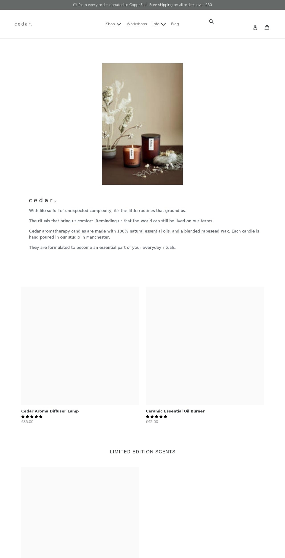 cedarlifestyle.co.uk shopify website screenshot