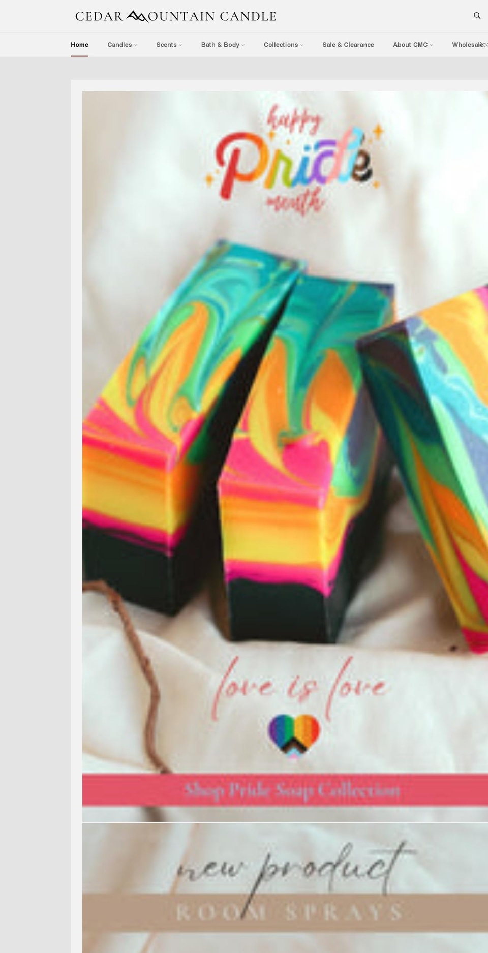 cedarmountaincandle.com shopify website screenshot