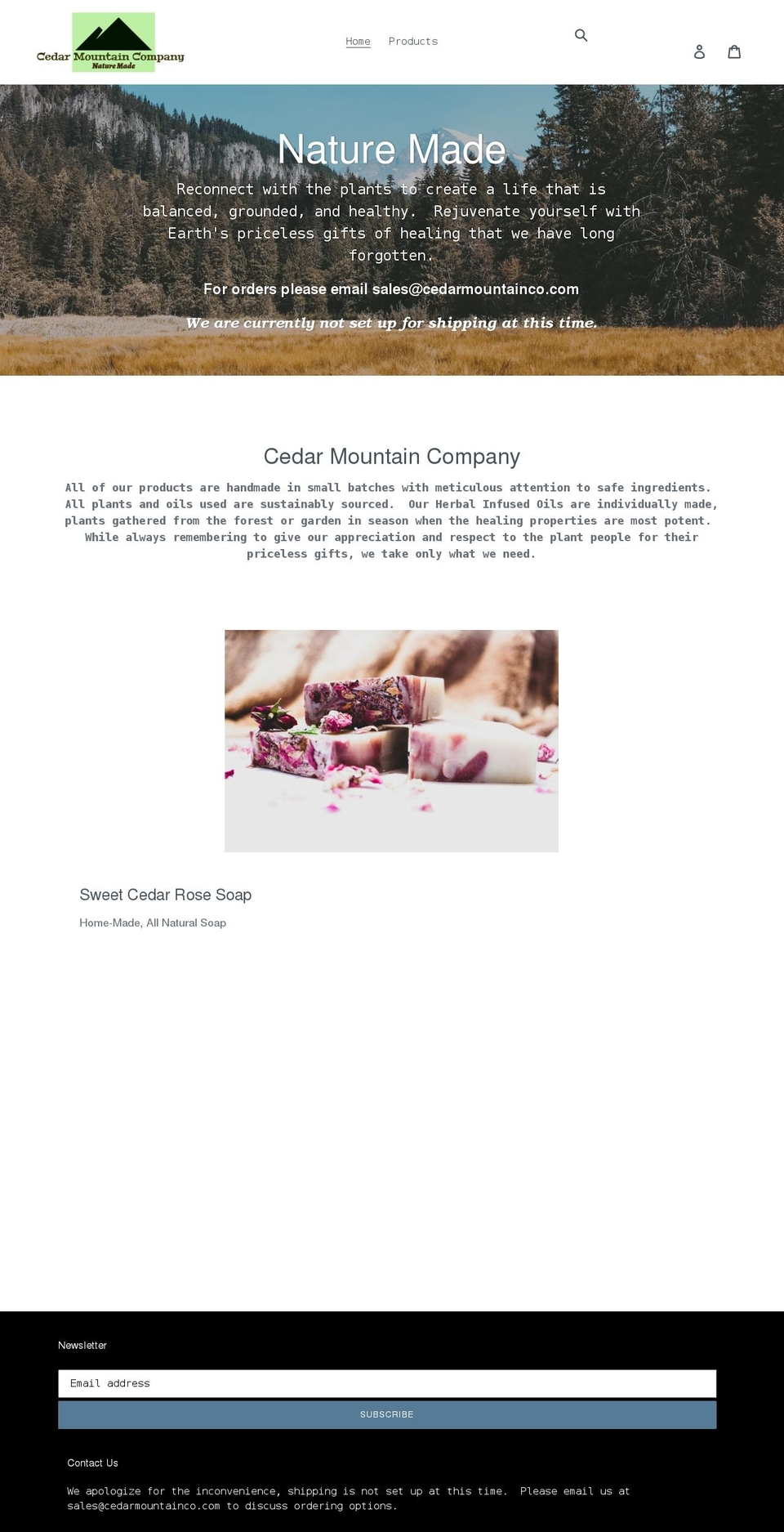 cedarmountainco.com shopify website screenshot