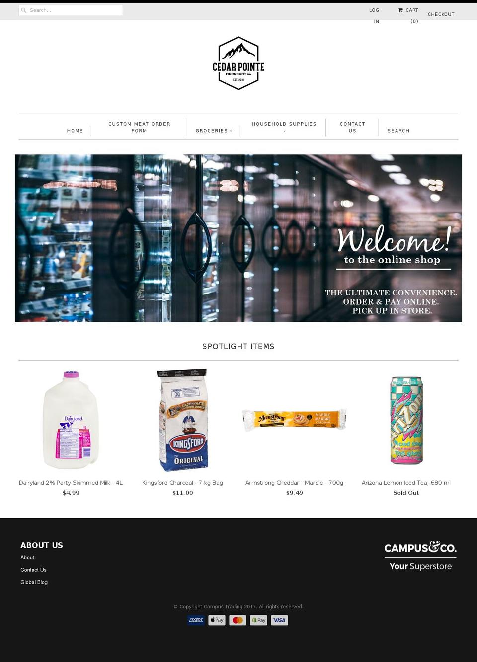 cedarpointemerchantco.com — Shopify storefront screenshot