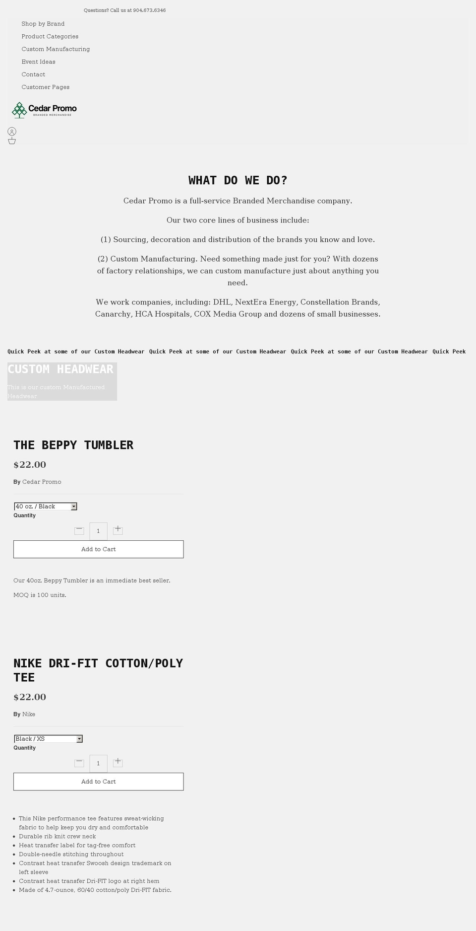 cedarpromo.com shopify website screenshot