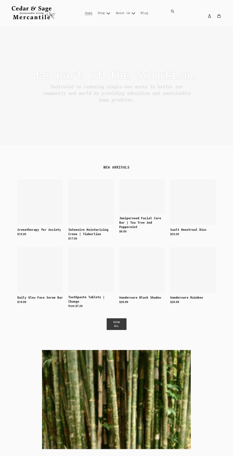 cedarsagemercantile.com shopify website screenshot