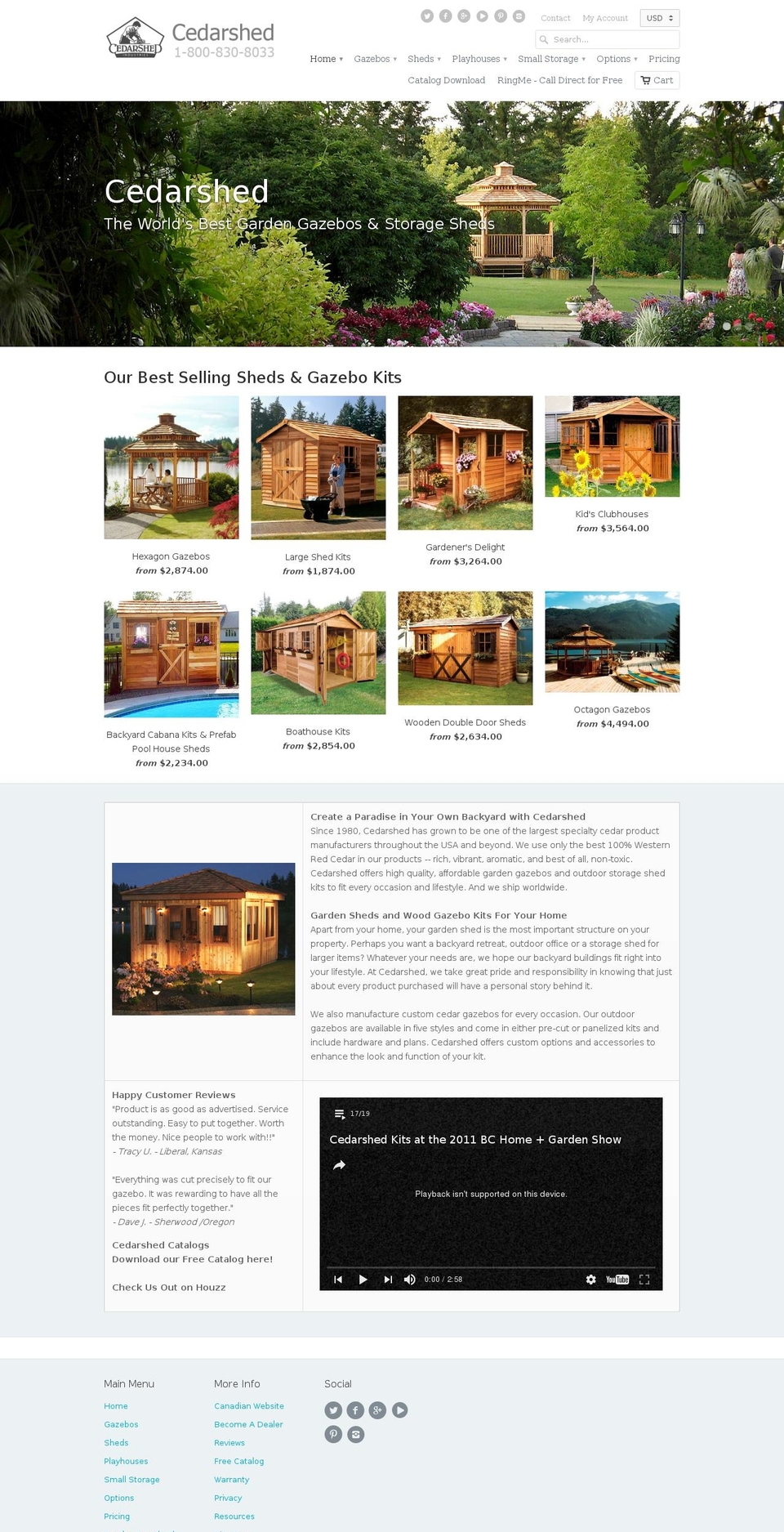 cedarshed.com shopify website screenshot