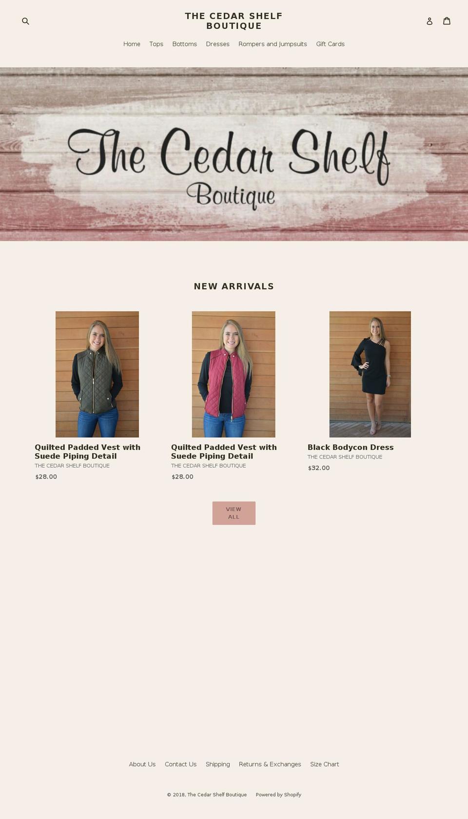 cedarshelfboutique.com — Shopify storefront screenshot