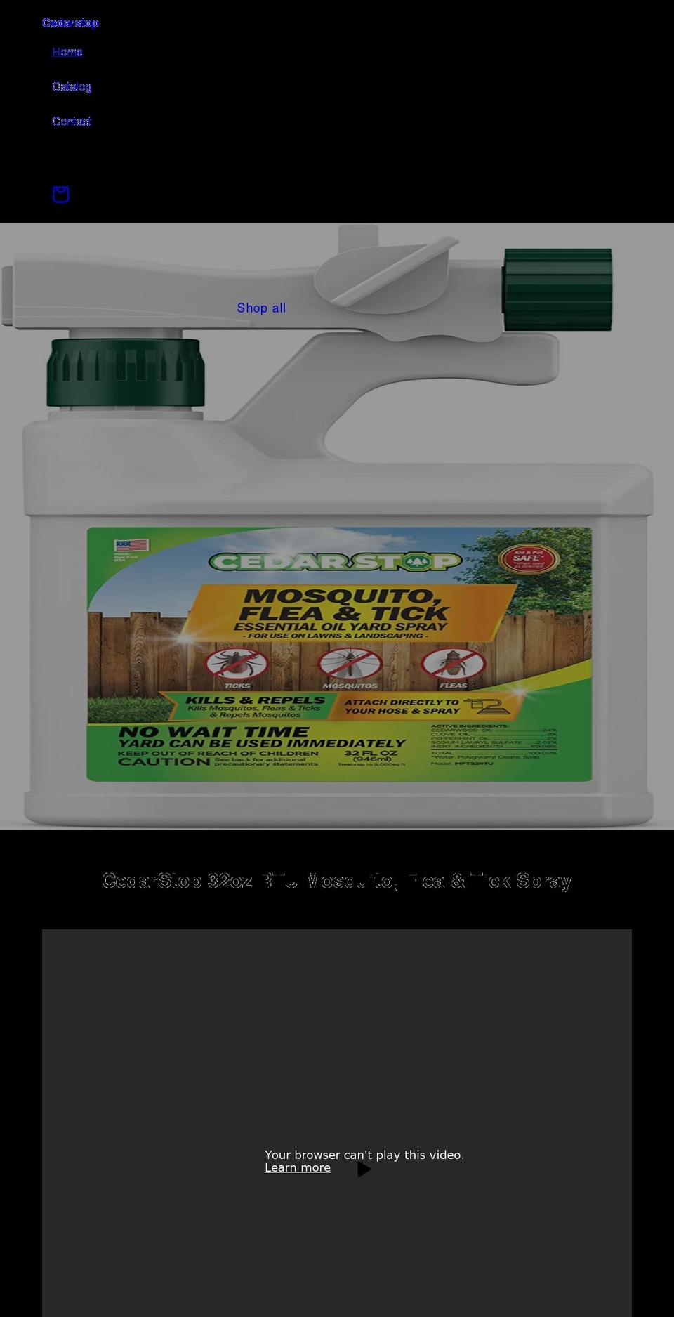 cedarstop.com shopify website screenshot