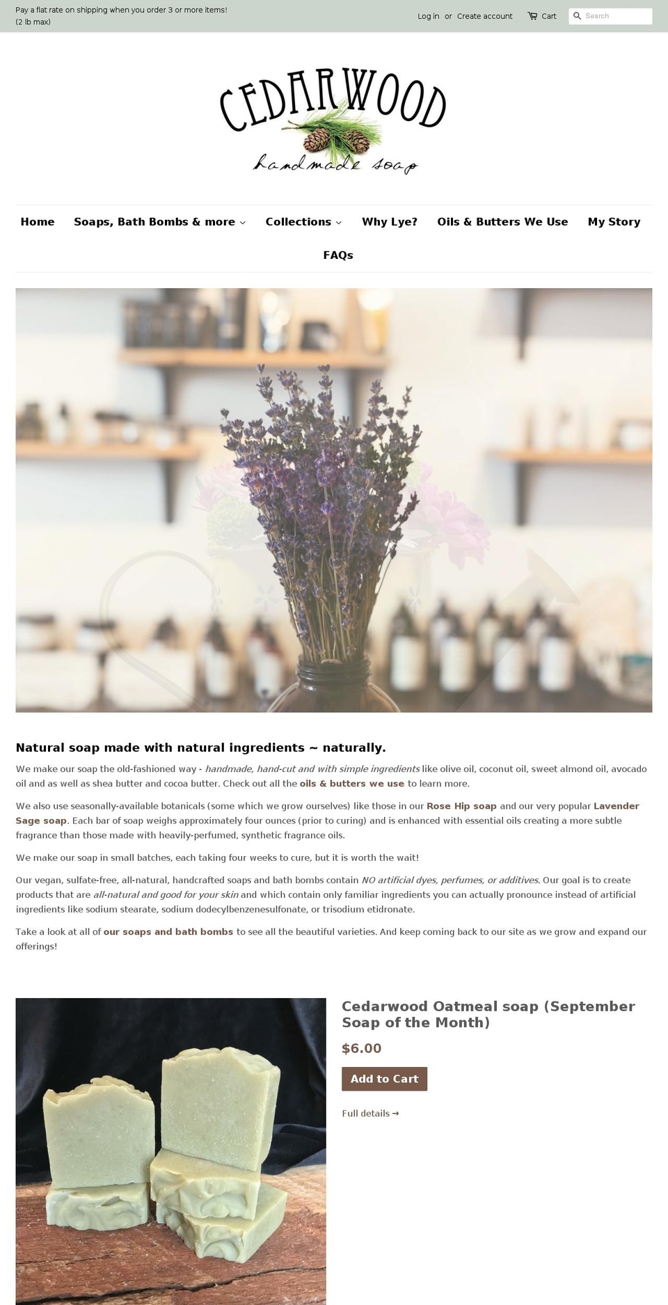 cedarwoodsoap.com shopify website screenshot