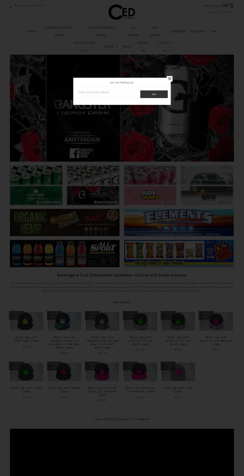 cedcaribbean.com — Shopify storefront screenshot