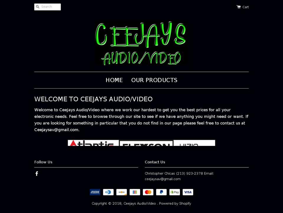 ceejaysaudiovideo.com shopify website screenshot