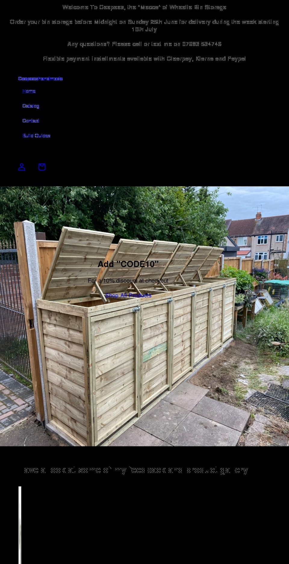 ceepeeshandmade.co.uk shopify website screenshot
