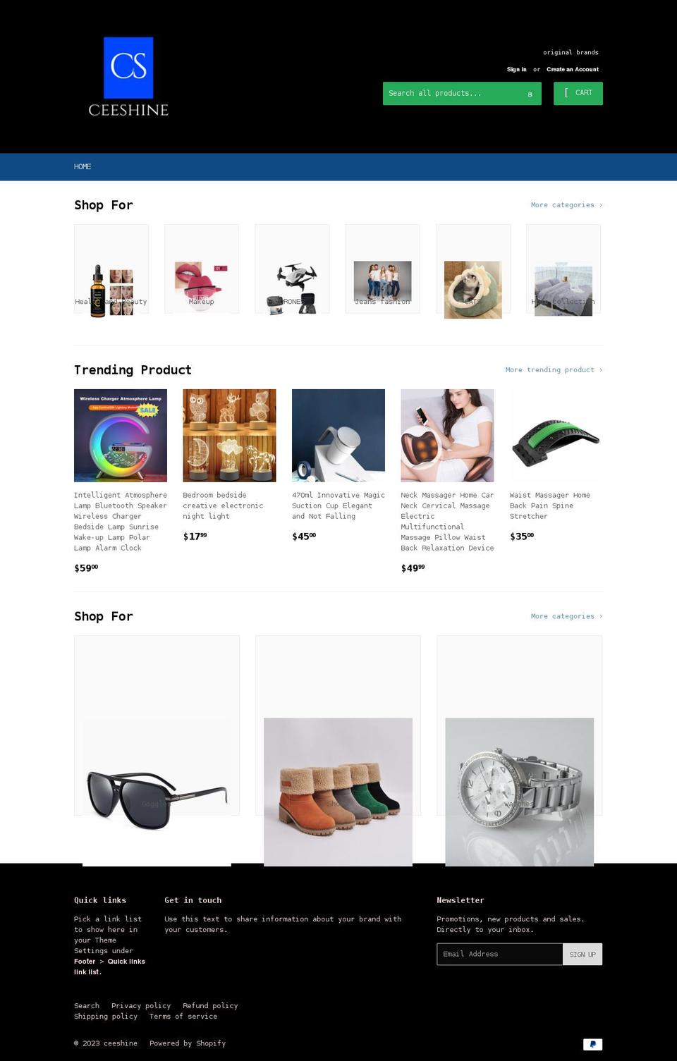 ceeshine.com shopify website screenshot