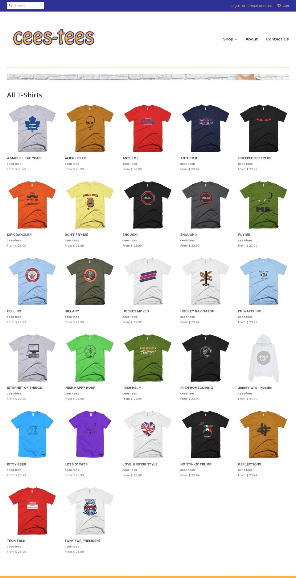 ceestees.com shopify website screenshot