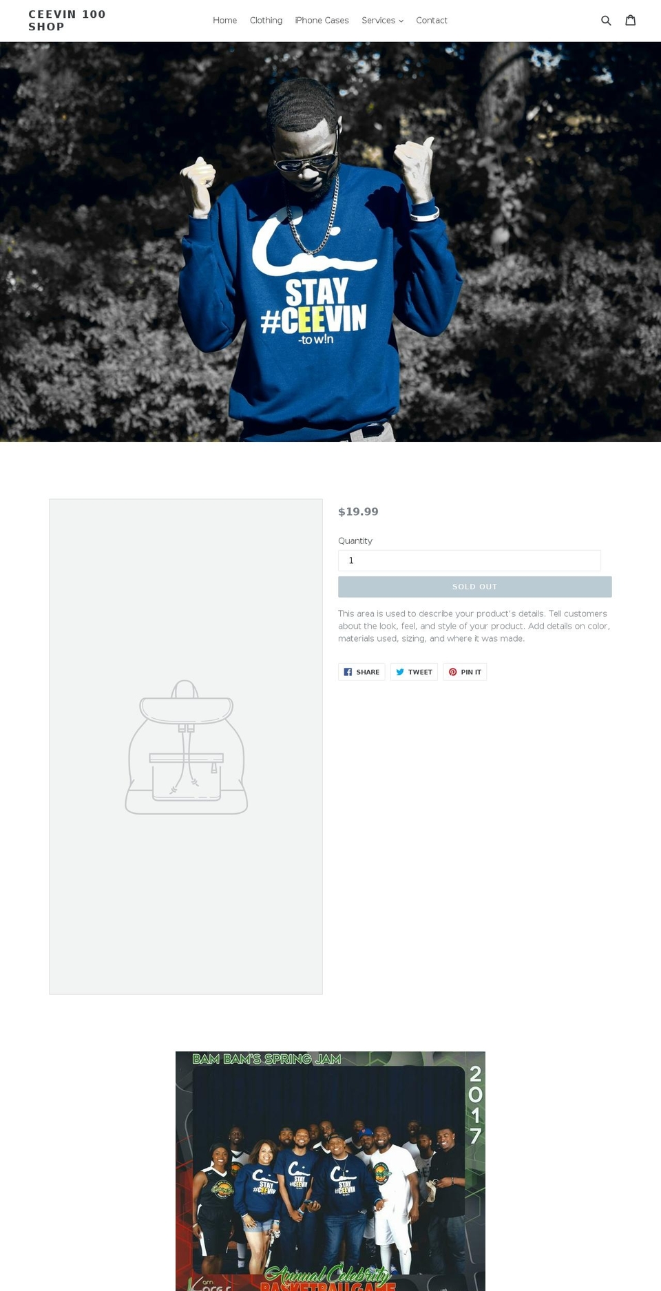 ceevin100.com — Shopify storefront screenshot