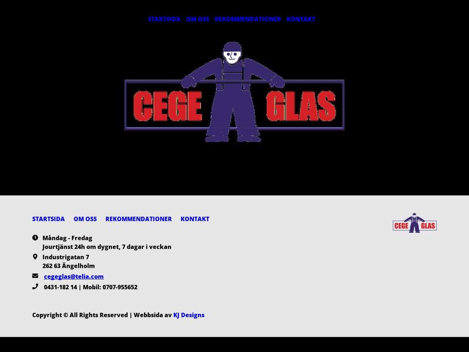 cegeglas.se shopify website screenshot