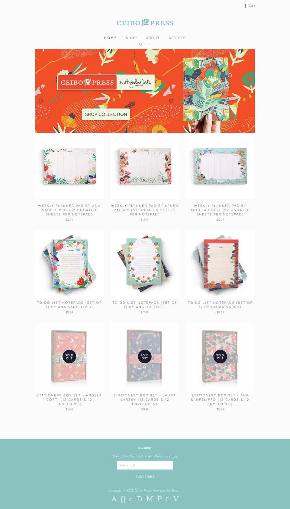 ceibo-press.myshopify.com — Shopify storefront screenshot