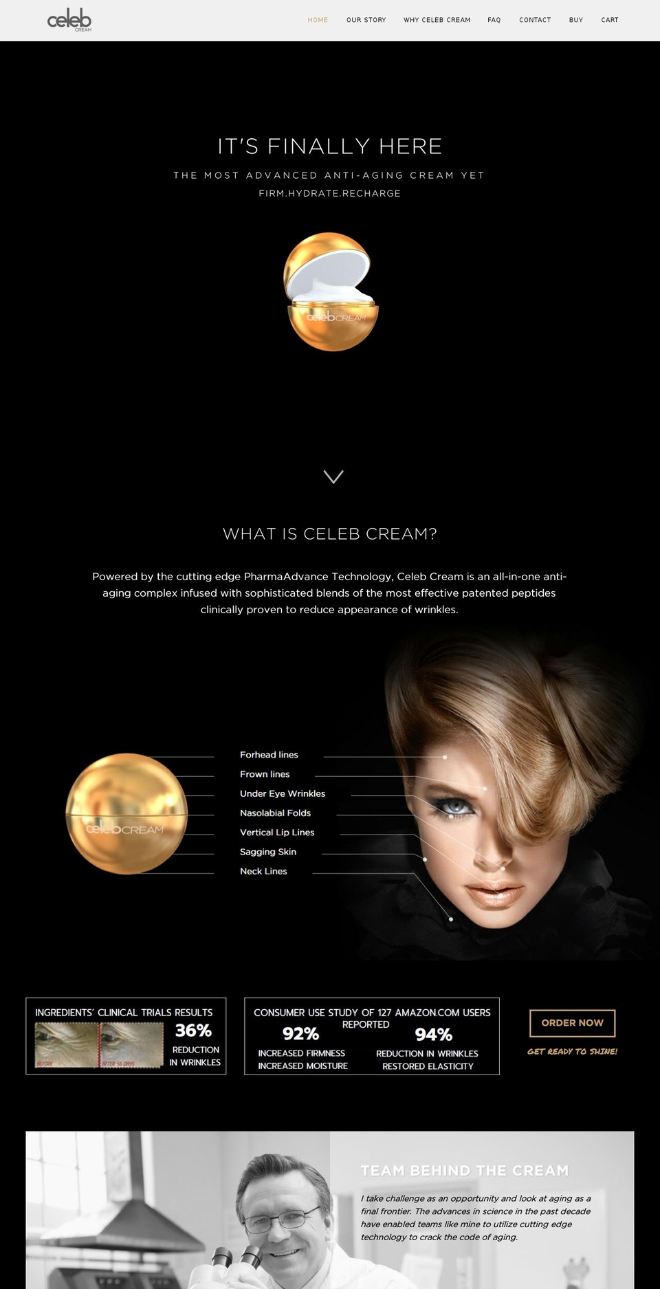 celebcream.com shopify website screenshot