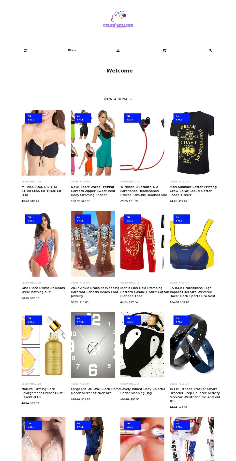 celebmillion.com shopify website screenshot