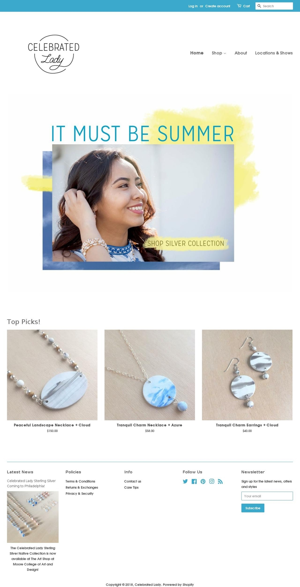celebratedlady.com — Shopify storefront screenshot