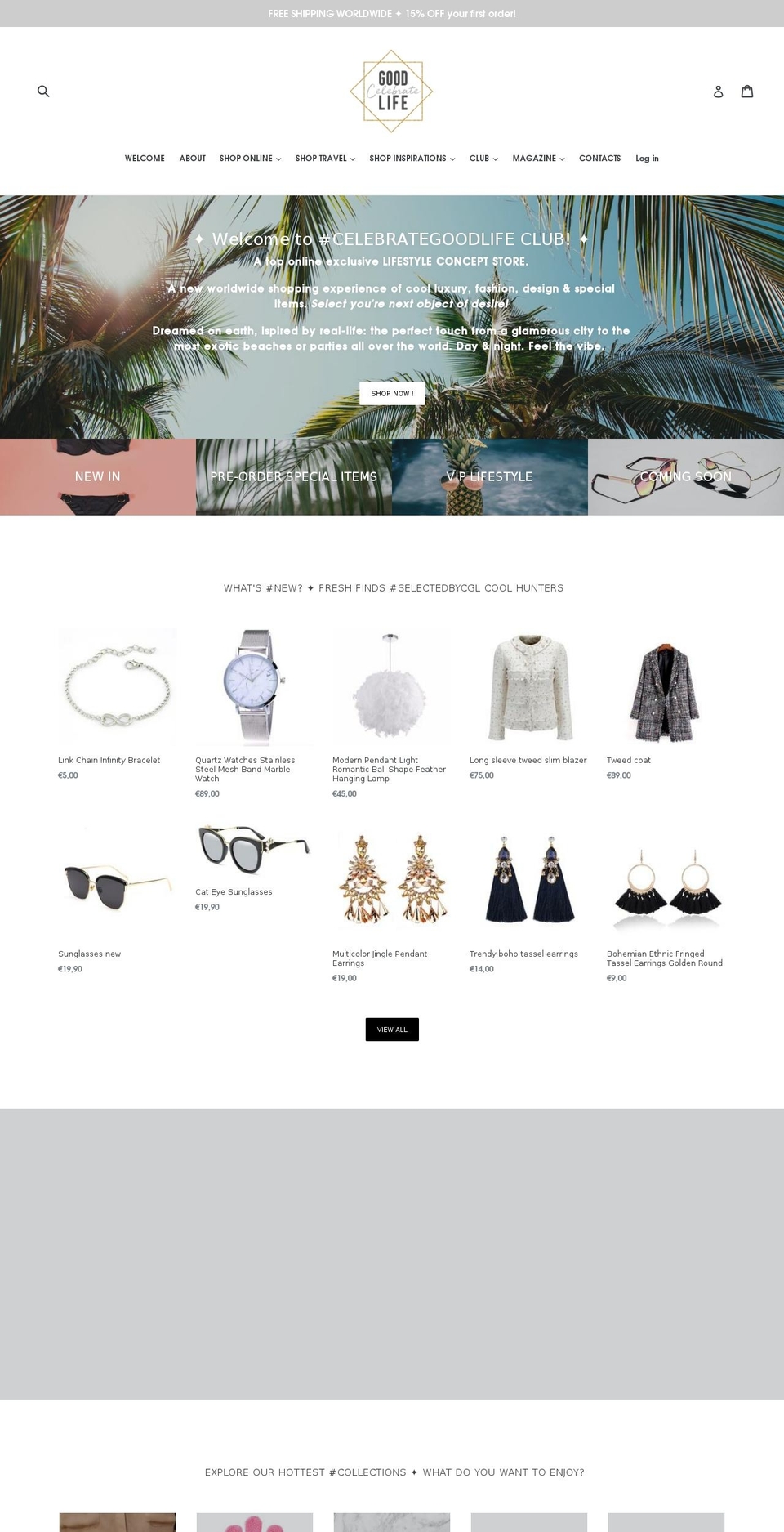 celebrategoodlife.com shopify website screenshot