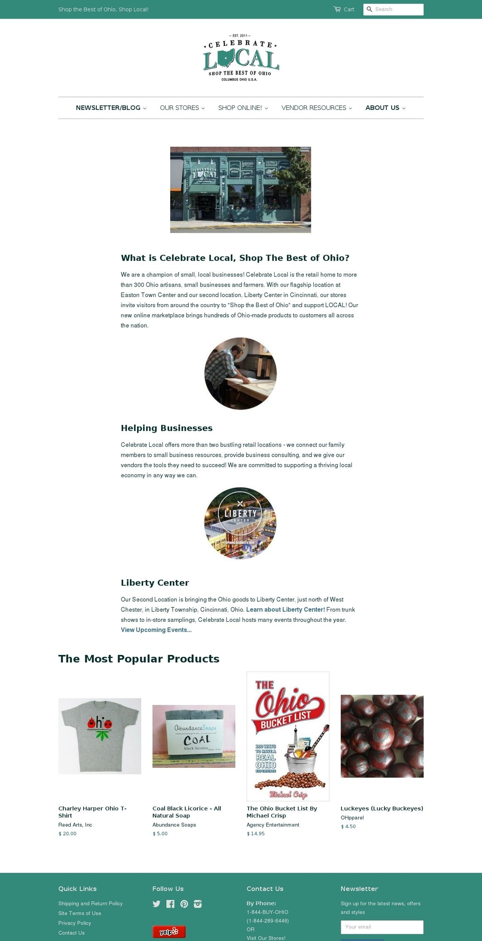 celebratelocalohio.com shopify website screenshot