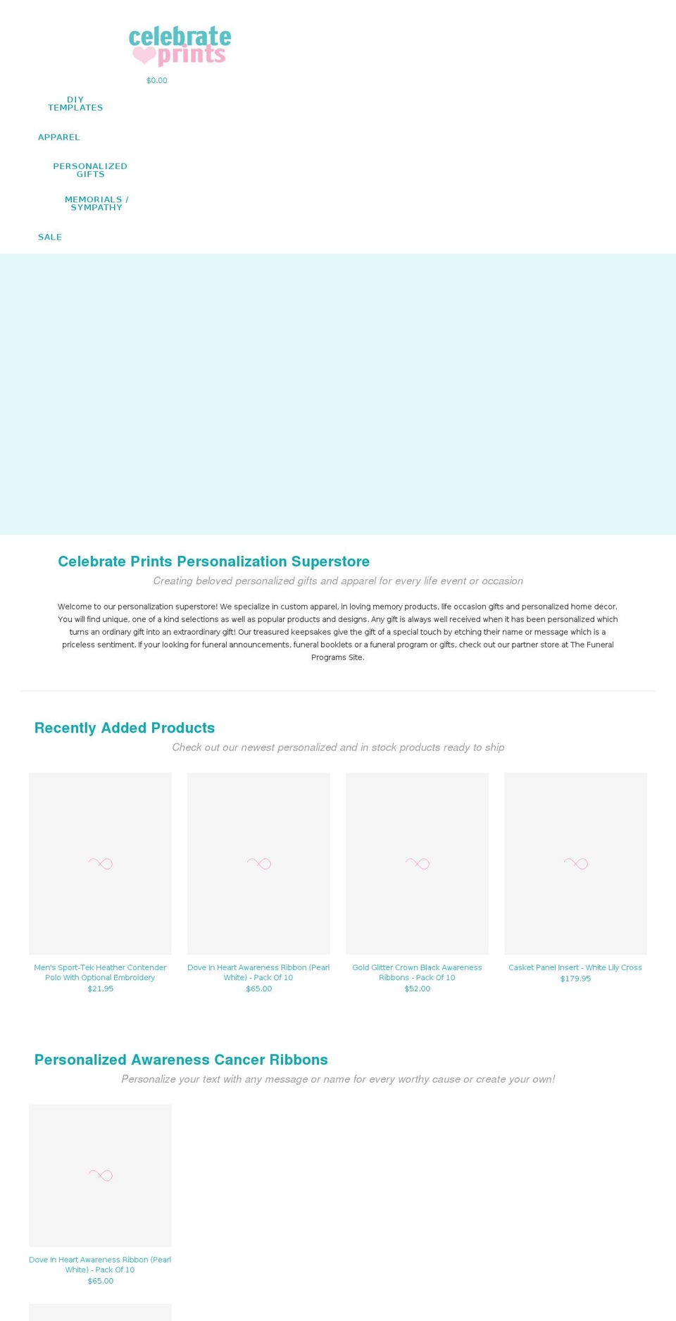 celebrateprints.com shopify website screenshot
