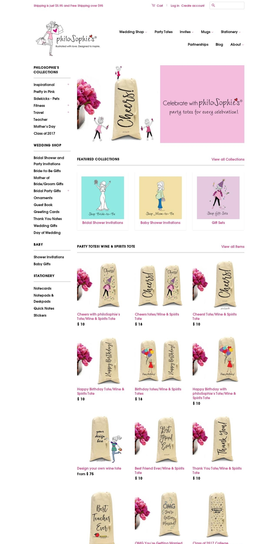 celebratewithsophies.com shopify website screenshot