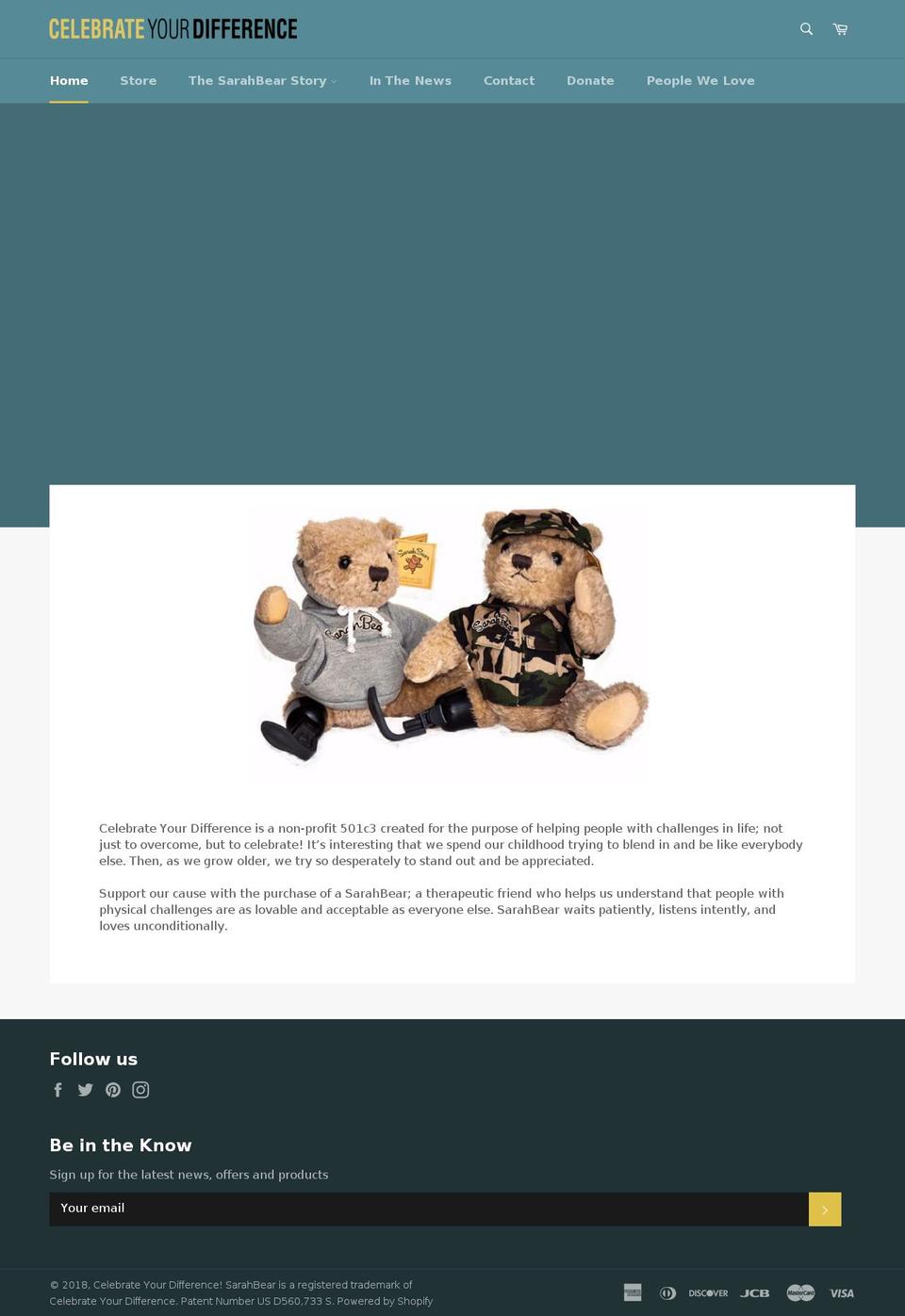 celebrateyourdifference.org shopify website screenshot
