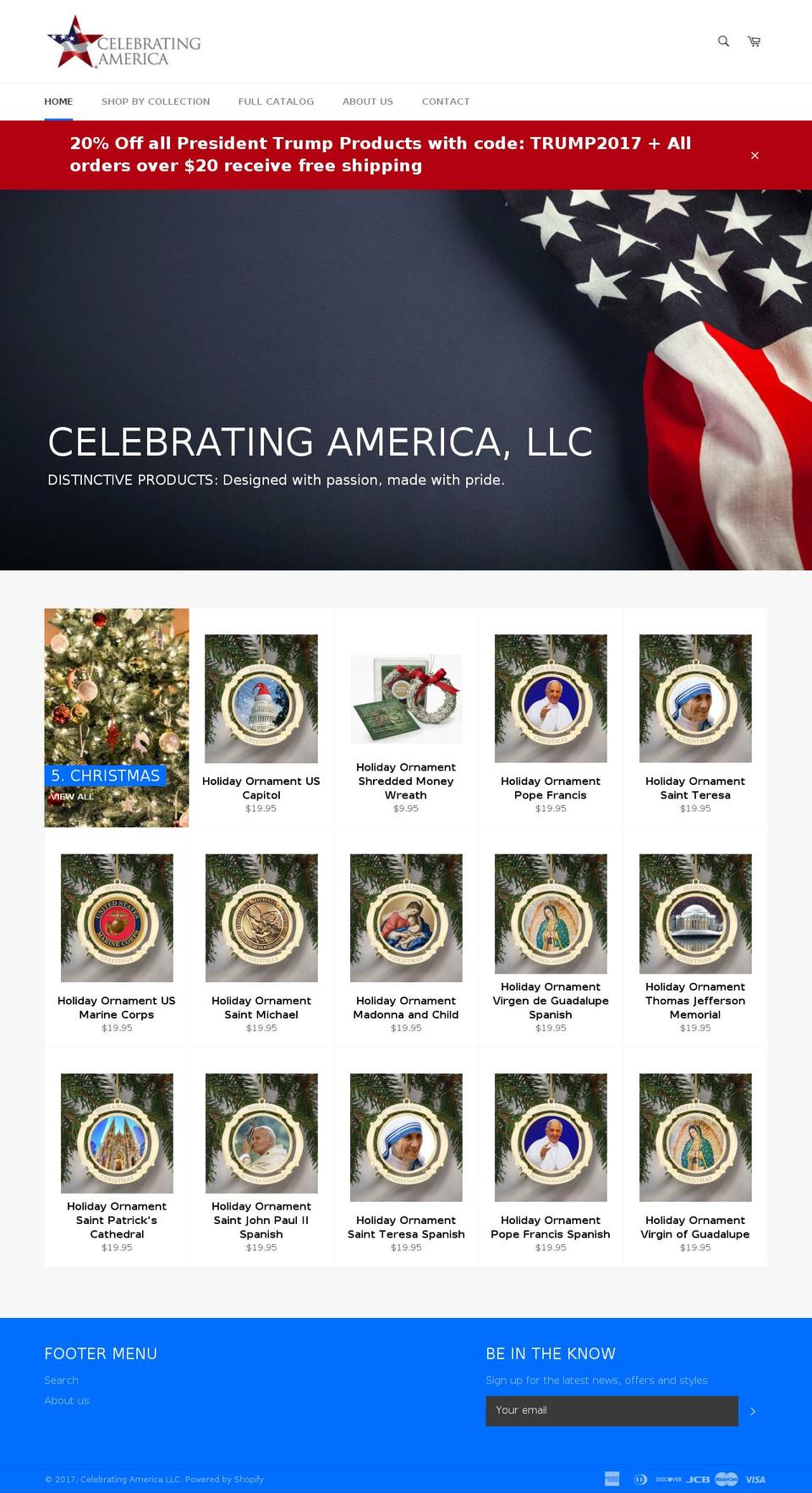 celebratingamerica.us shopify website screenshot