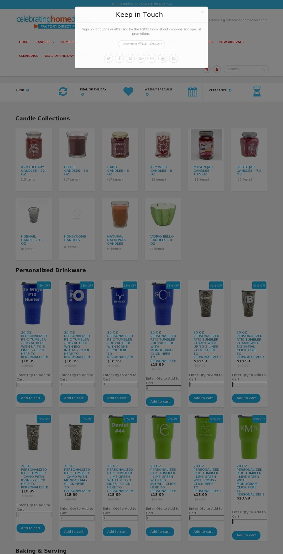 celebratinghome.biz shopify website screenshot