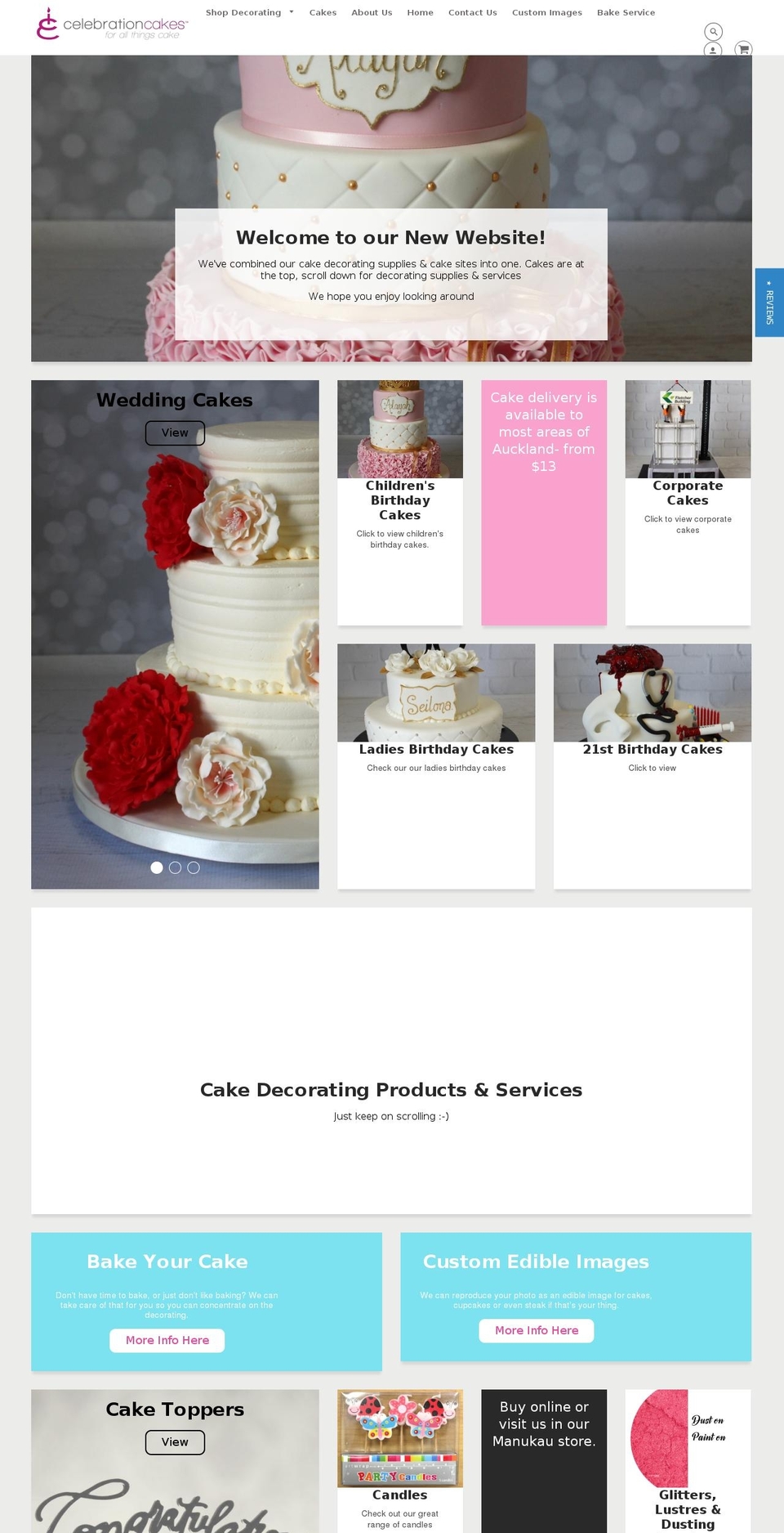 celebrationcakes.co.nz shopify website screenshot