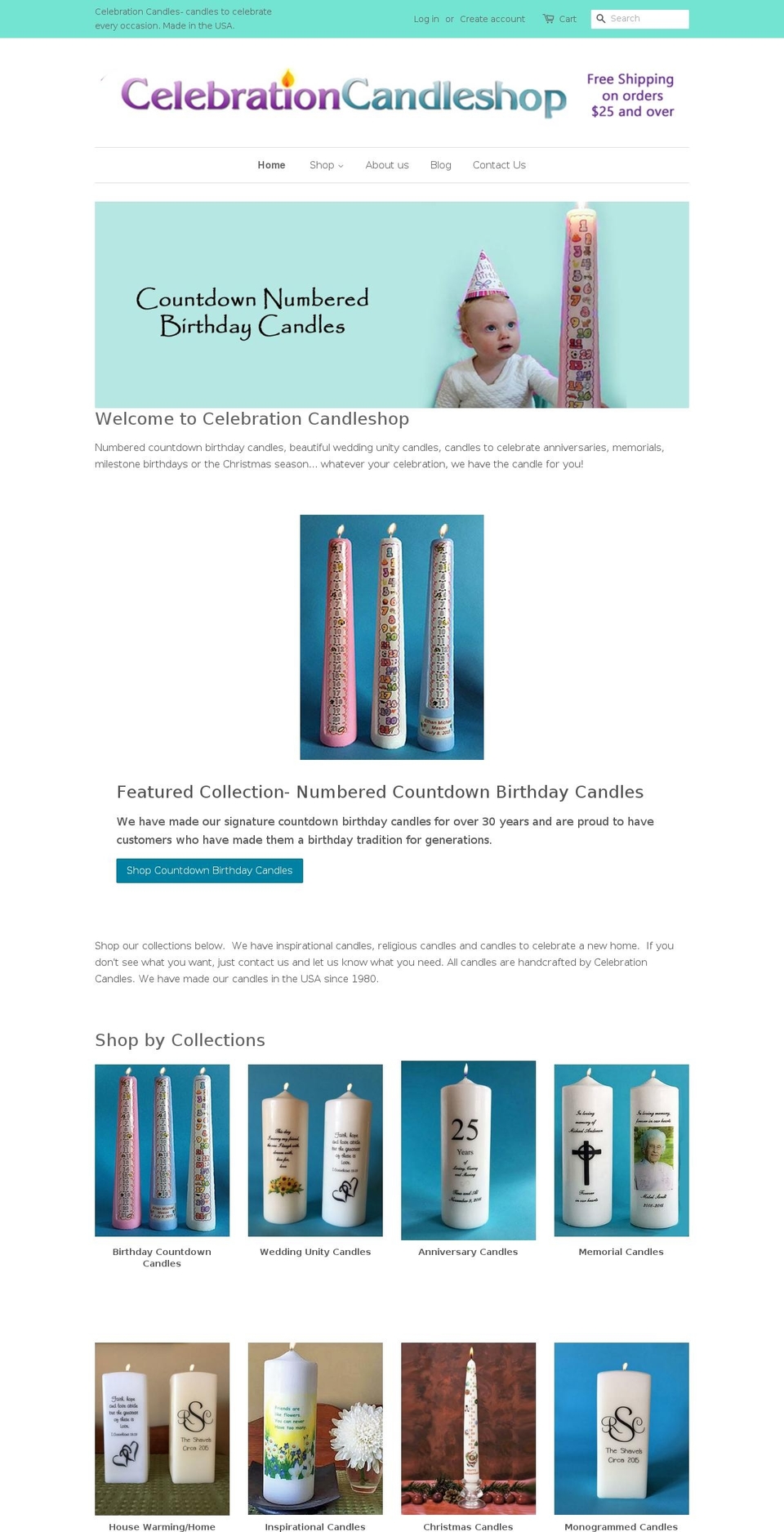 celebrationcandleshop.com shopify website screenshot