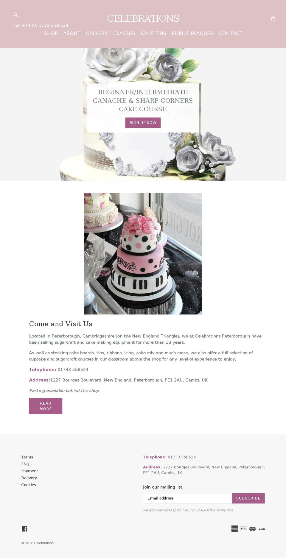 celebrationspeterborough.com shopify website screenshot