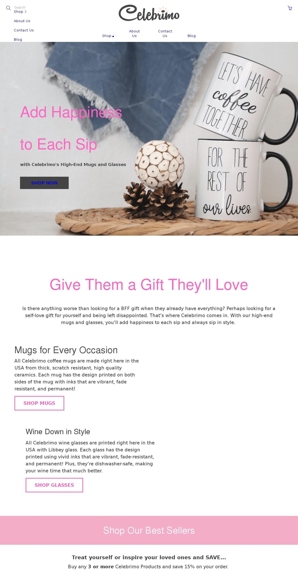 celebrimo.com shopify website screenshot
