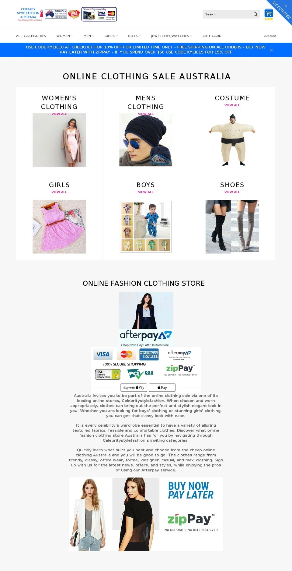 celebritystylefashion.com.au shopify website screenshot