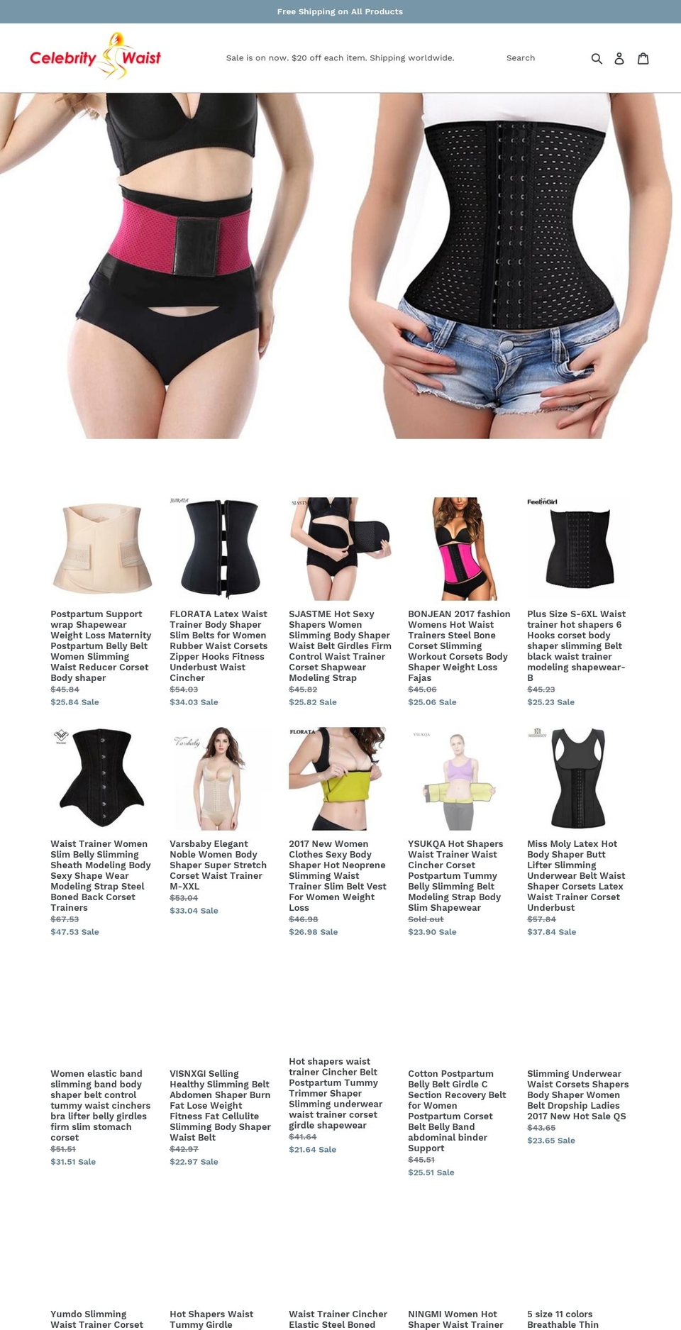 celebritywaist.com — Shopify storefront screenshot