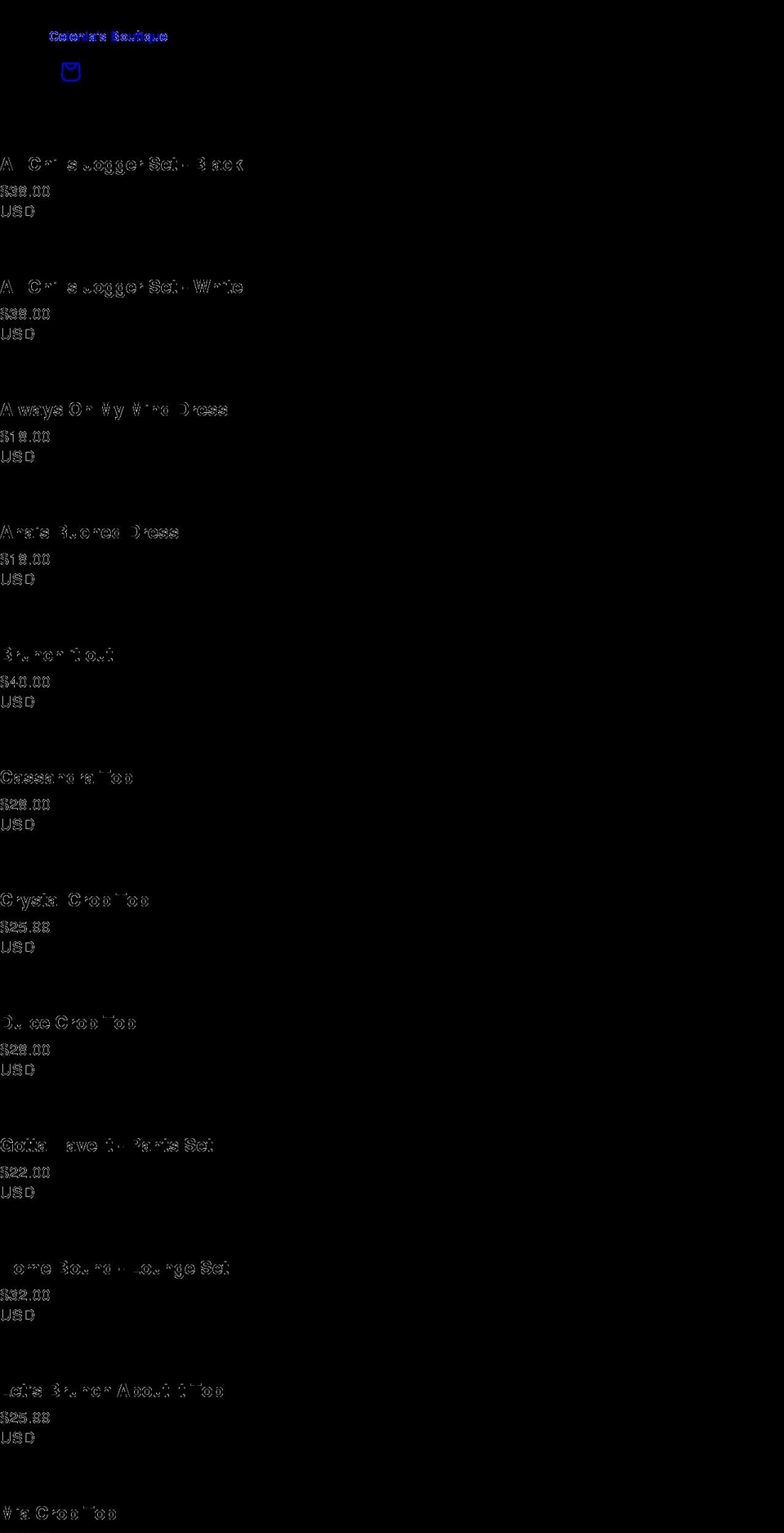 celenias-boutique.com shopify website screenshot