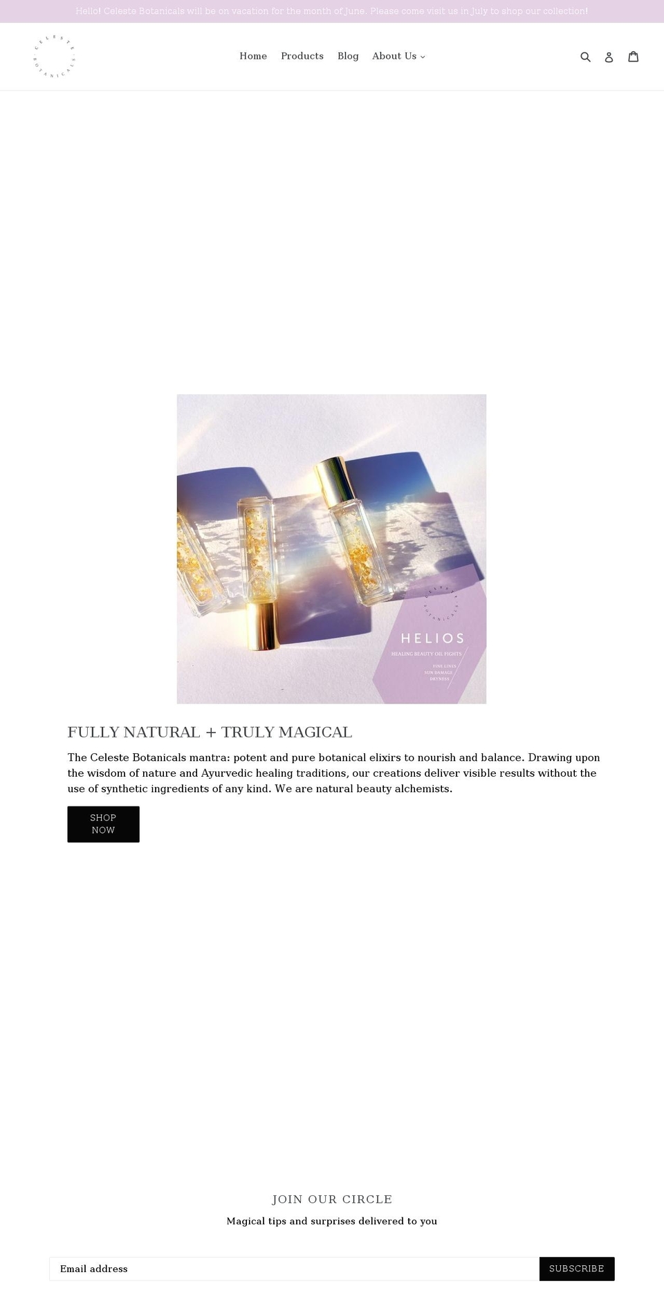 Store 1 Shopify theme site example celestebotanicals.com