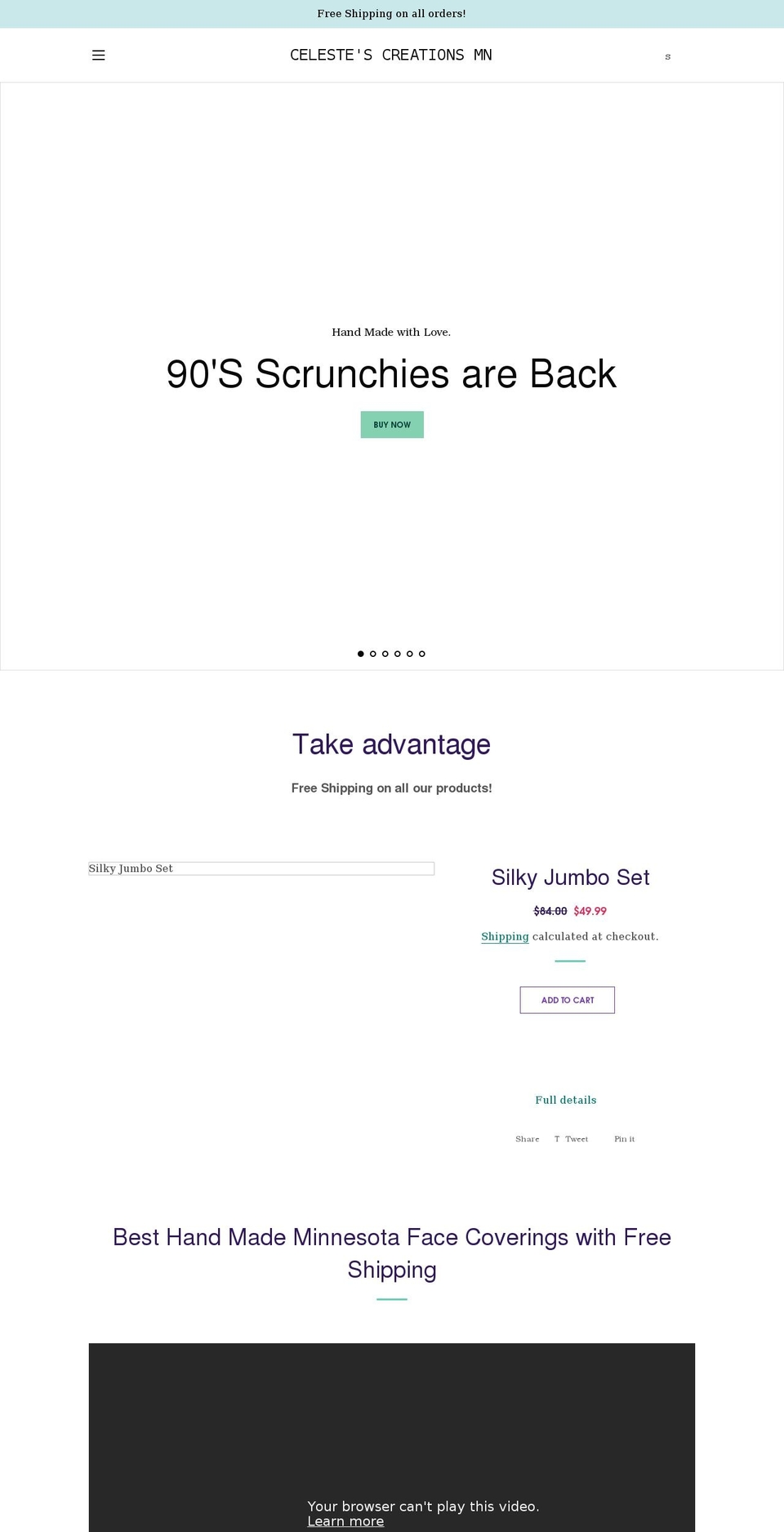 celestescreationmn.com shopify website screenshot