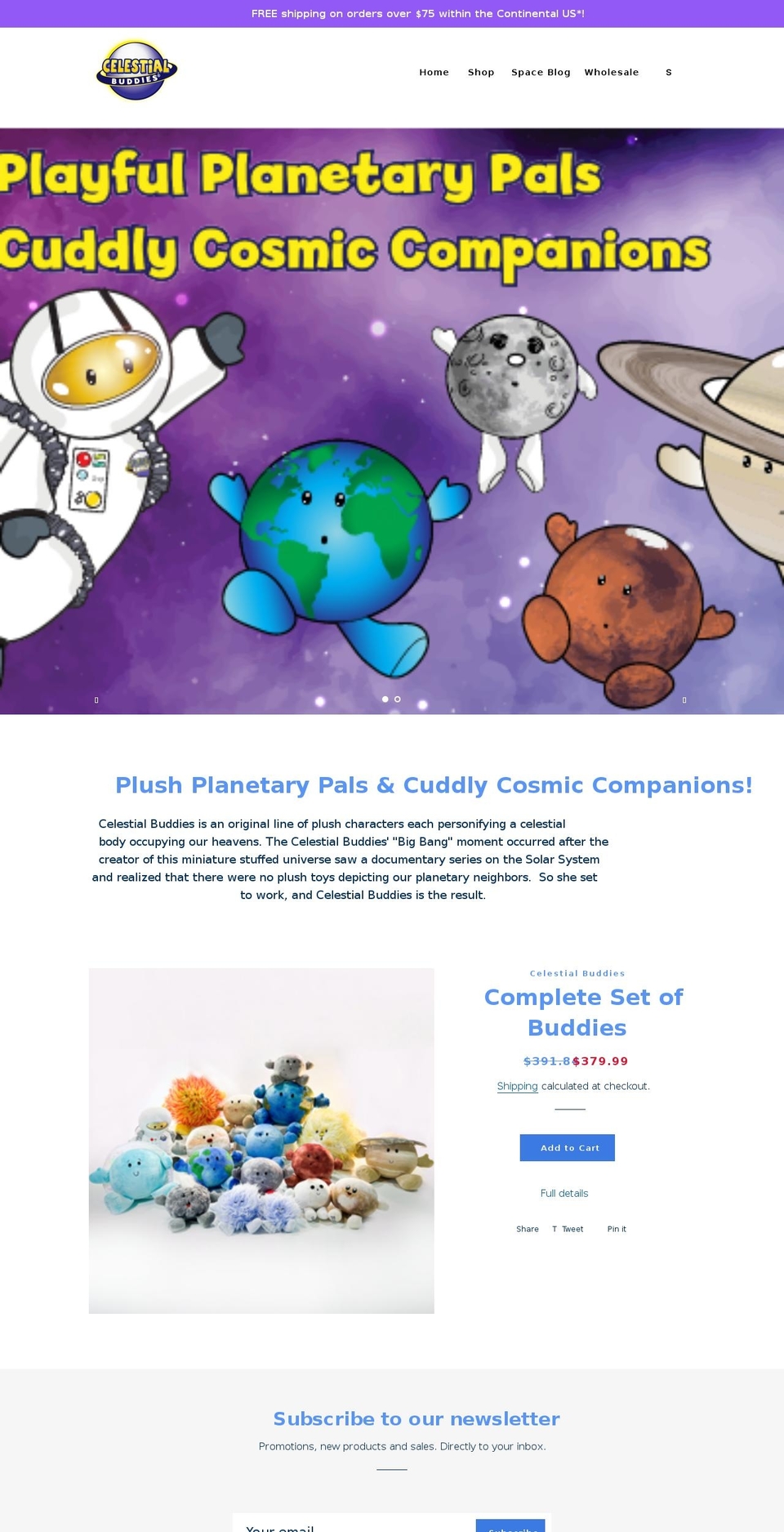 celestialbuddies.com shopify website screenshot
