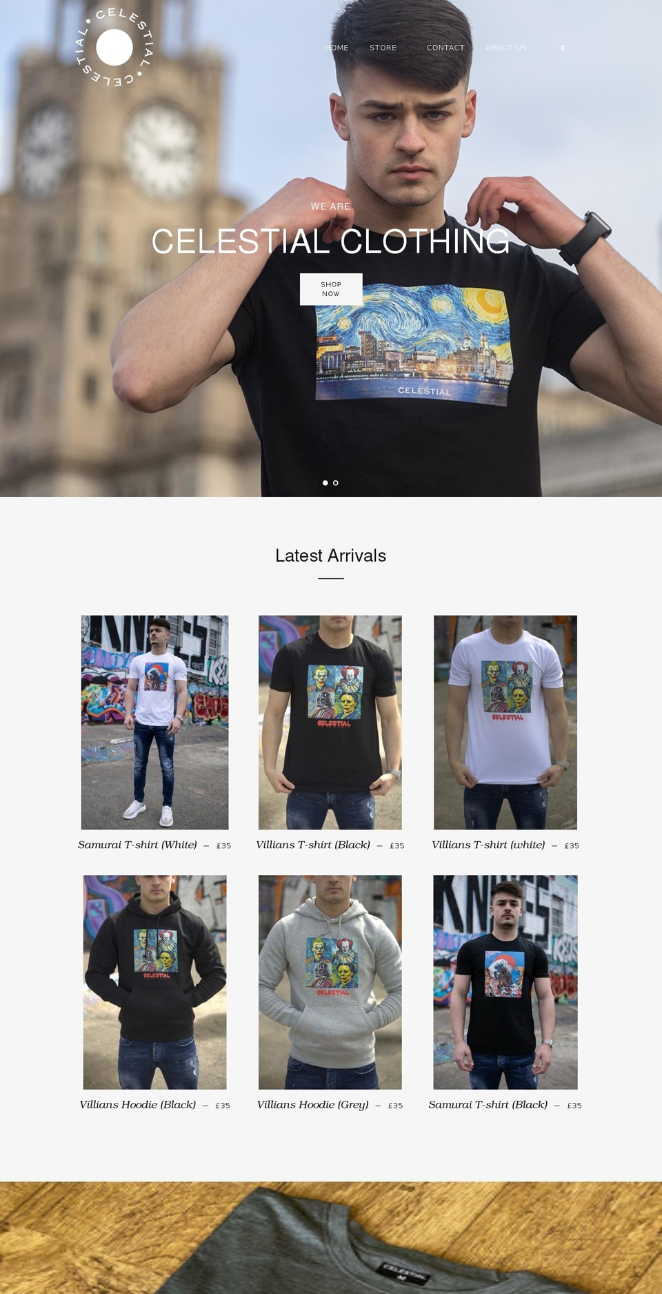 celestialclothing.co.uk shopify website screenshot