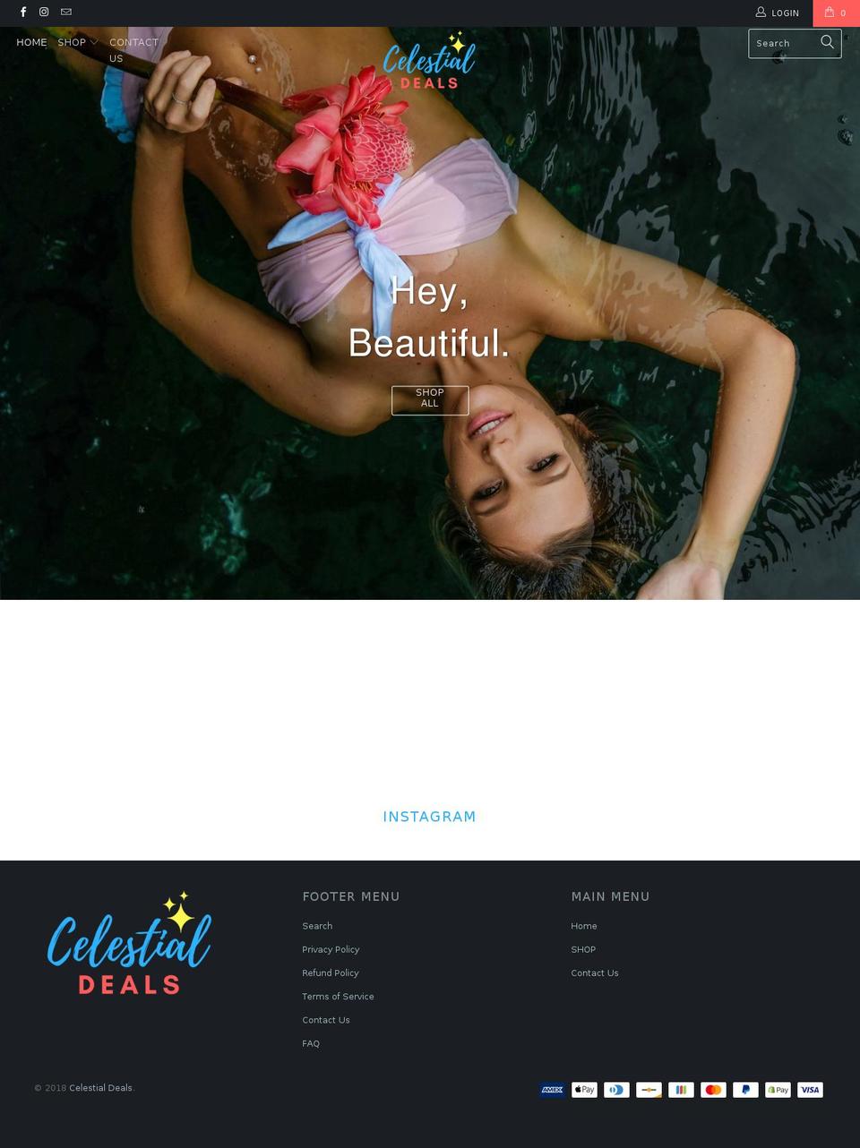 celestialdeals.com shopify website screenshot