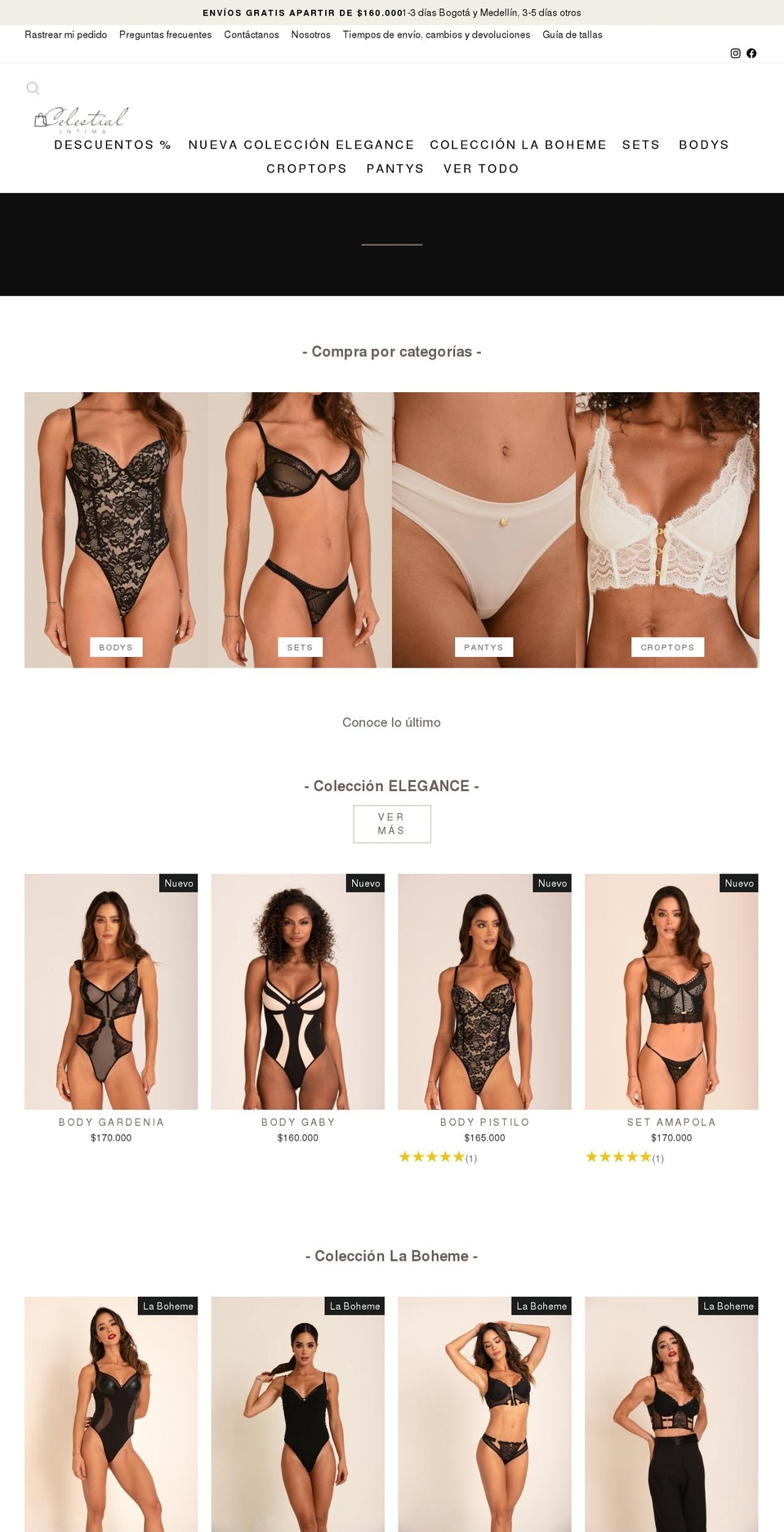 celestialintima.com shopify website screenshot