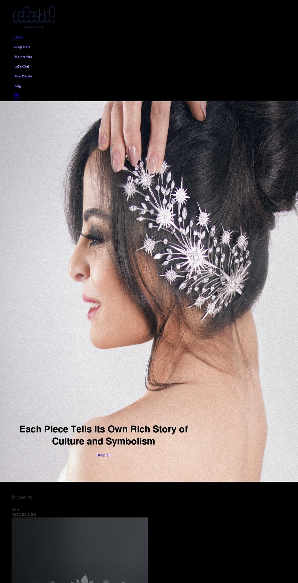 celestialjewelrydesigns.com shopify website screenshot